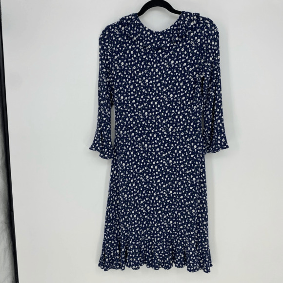 Boden Michaela Knit Jersey Dress Size 6 Daisy Floral Print Ruffles V-neck Casual - Picture 11 of 11